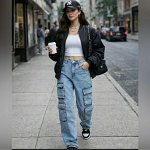 Ban-jara women's cargo jeans 9/28 streetwear skater y2k goth baggy cottagecore